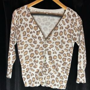 Vintage dELiA*s Leopard Print Cardigan Baby Blue – Y2K 90s Grunge Medium